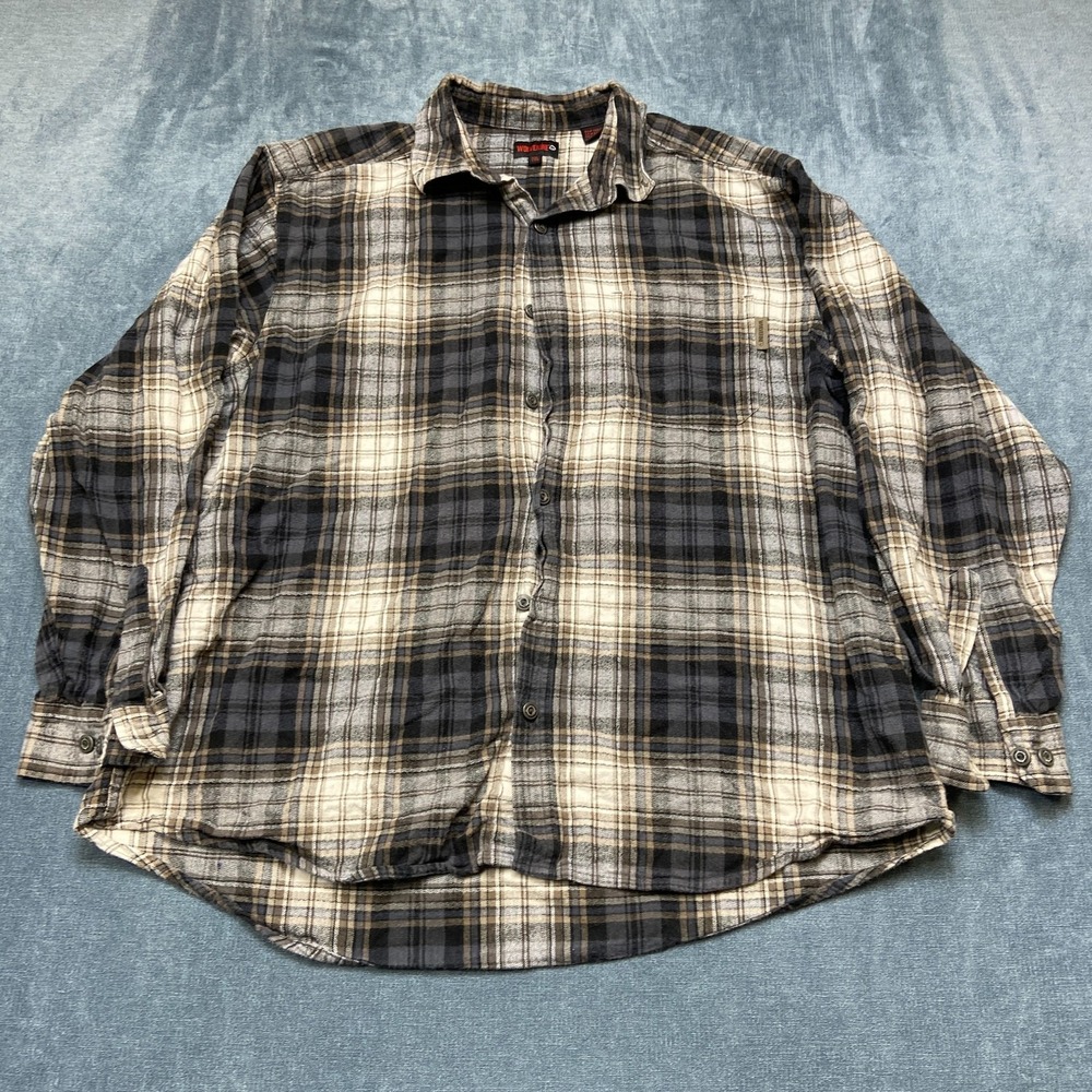 Wolverine Flannel Shirt Mens 2XL Multi Plaid Cotton Casual Button Up Outdoor - Picture 1 of 13